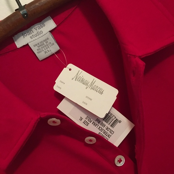 Joan Vass Studio Red Polo Shirt NWT - Picture 8 of 8